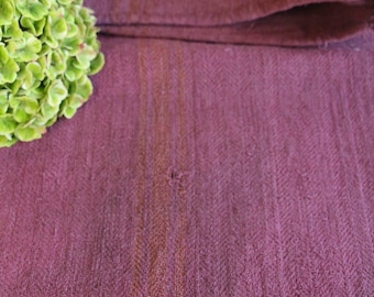 dyed antique linen grain sack, farmhousedecor, durable, upholstering fabric, french fabric, raspberry, L 381