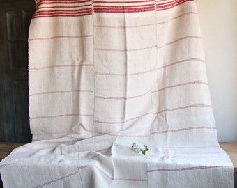 D 147: grainsack fabric, BLANKET, handwoven Duvet- bedspread- Throw, It measures 2.49 yards by 1.63 yards , home,
