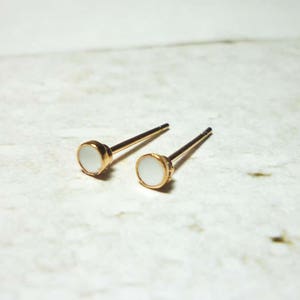 Tiny Round Stud Earrings, Dainty Dot Earrings