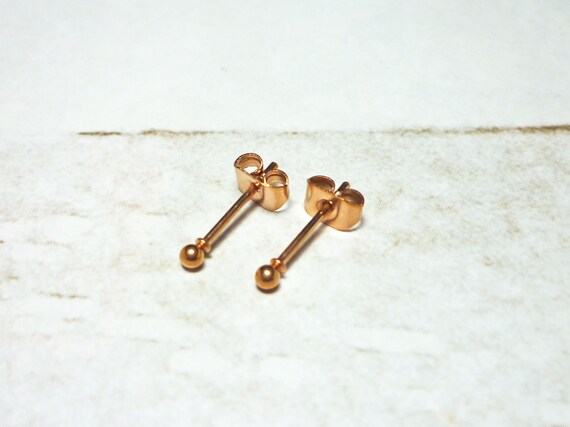 2mm rose gold stud cheap earrings