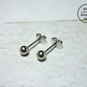 Steel Ball Stud Earrings, 20g Stainless Steel Ball Earrings image 5