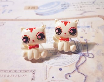 Pendientes de gato kawaii, joyas bonitas