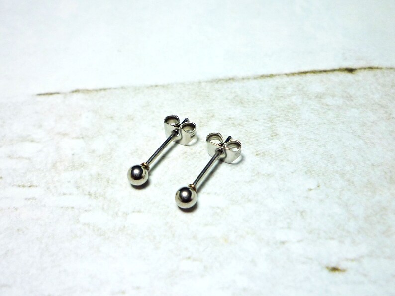 Steel Ball Stud Earrings 3mm Stainless Steel Ball Earrings Etsy