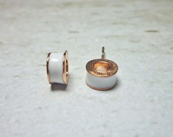 Cylinder Stud Earrings, Hollow Tube Earrings, Pipe earrings