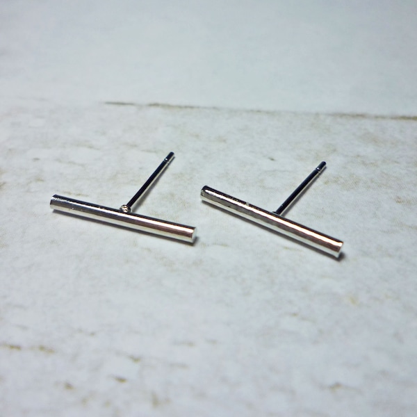 Round Bar Stud Earrings, Dainty Earrings