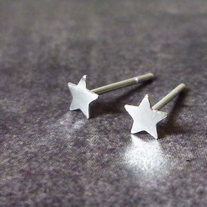 Silver Star Stud Earrings, Sterling Silver Star Earrings, Star Stud Earrings