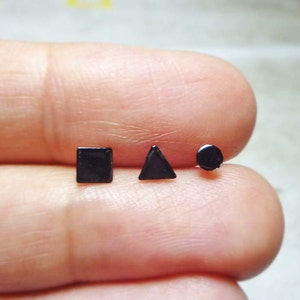 Geometric Set Stud Earrings, Sterling Silver Earrings, Mismatched earrings