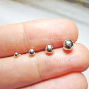 Steel Ball Stud Earrings, 20g Stainless Steel Ball Earrings image 2