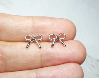 Mini Bow Stud Earrings, Dainty Earrings