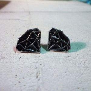 Mini Black Diamond Stud Earrings image 1