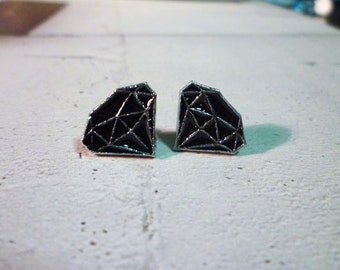 Mini Black Diamond Stud Earrings