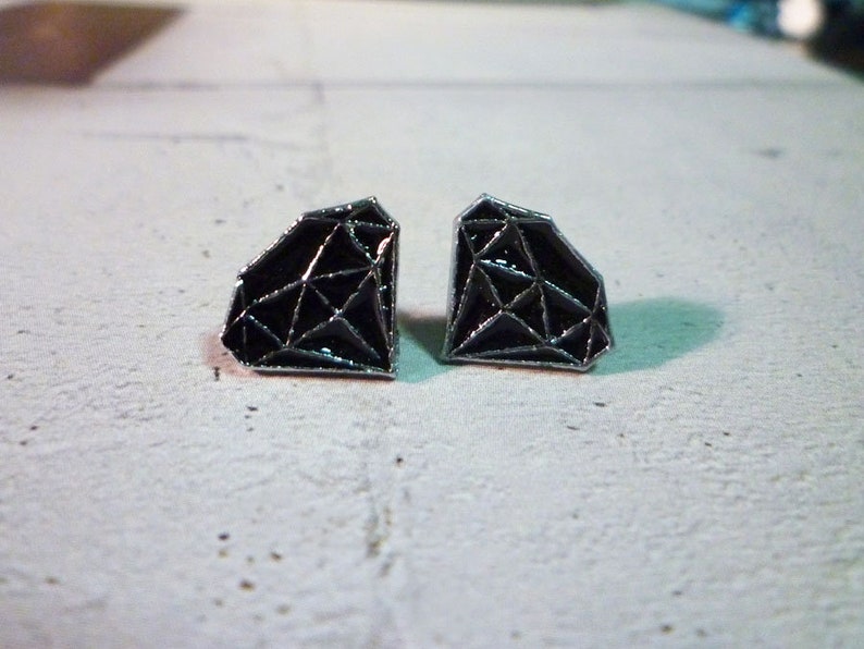 Mini Black Diamond Stud Earrings image 1