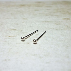 Silver Ball Stud Earrings, Sterling Silver Ball Earrings, Ball Stud Earrings - 2mm