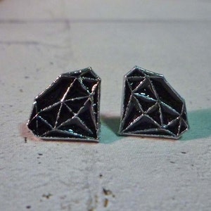 Mini Black Diamond Stud Earrings image 2