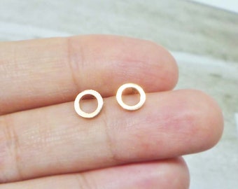 Circle Stud Earrings 6mm, Geometric Earrings