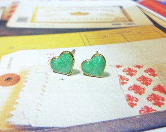 Enamel Pastel Heart Stud Earrings