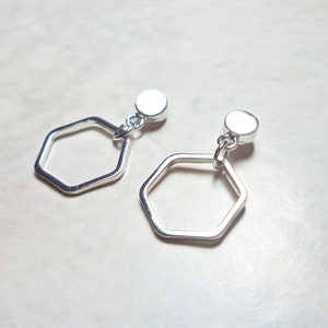Pendientes de gota hexagonal, delicados pendientes