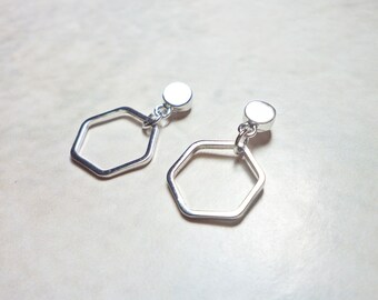 Pendientes de gota hexagonal, delicados pendientes