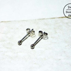 Steel Ball Stud Earrings, 20g Stainless Steel Ball Earrings image 3