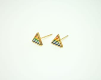 Pendientes triangulares arcoíris, joyas del orgullo, regalo LGBTQ+