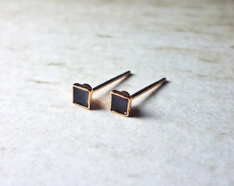 Simple Cold Wind Small Square Earrings Jewelry by Impulse Modern Sterling Silver Stud Earrings Tide Earrings Minimalist Earrings