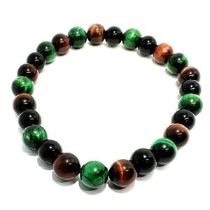 Camo Beaded Bracelet, 8mm Tiger-Eye Beads Camouflage  Bracelet, Military Style Camo Bracelet, Camouflage Jewelry, Unisex Army Style Gift