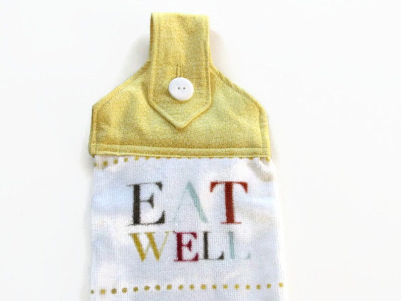 Hanging Eat Laugh Love Kitchen Towel Tab Top Kitchen Towel Etsy