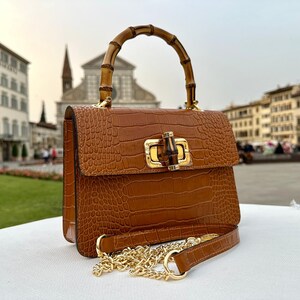 Handmade bamboo handled handbag