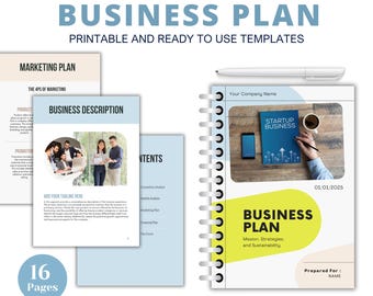 Plantilla de plan de negocios, plan de negocios, plan de negocios para pequeñas empresas en formato PDF, plantilla de planificador de negocios, plantilla de empresa emergente