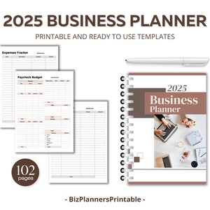 2025 Business Planner, Business Planner Printable for Entrepreneur, Small Business Owner Planner, Business Workbook, Business Planner Bundle