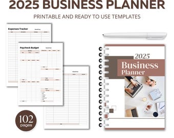 2025 Business Planner, Business Planner Printable for Entrepreneur, Small Business Owner Planner, Business Workbook, Business Planner Bundle