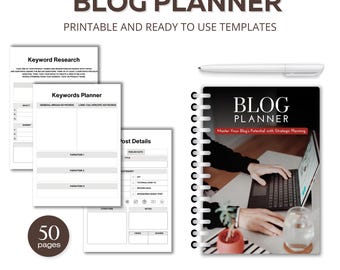 Printable Blog Planner, Blog Post Outline, Blog Planning, Content Strategy, Starting a Blog Planner, Blogging Planner, Instant Download