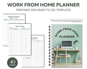 Work From Home Planner, Work Day Organizer, Daily Planner, Work from home To Do List, Work Organizer, Work From Home Toolkit