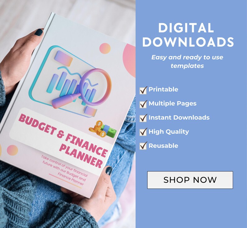 Printable Budget Planner, Finance Weekly Monthly Financial Budget ...