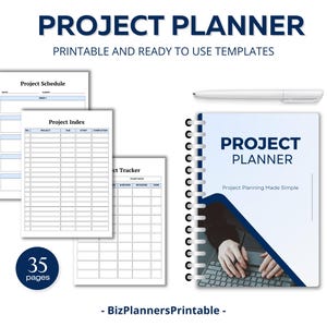 Printable Project Planner, Work Planner, Project Timeline Tracker, Project Management, Project Planning Workbook, Project Management Toolkit