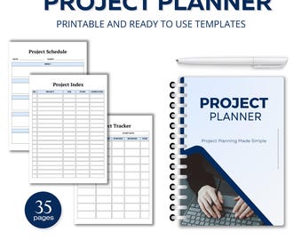 Druckbarer Projektplaner, Arbeitsplaner, Projekt-Timeline-Tracker, Projektmanagement, Projektplanungs-Arbeitsmappe, Projektmanagement-Toolkit