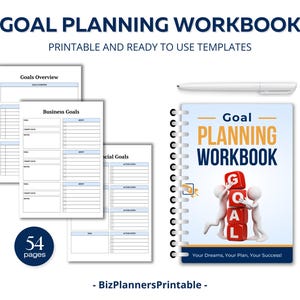 Goal Planning Workbook, 2025 Goals Tracker, SMART Goal Setting Kit, New Year, Monthly Habits Reflections, Productivity, Vision Board