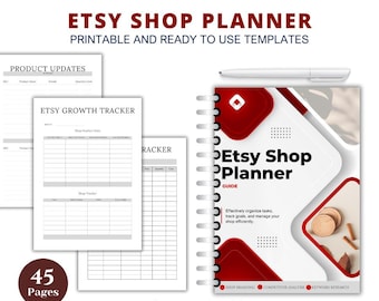 Planificador digital de Etsy, planificador de negocios de Etsy, planificador de vendedores de Etsy, planificador de vendedores de Etsy imprimible, kit de tienda de Etsy, ingresos pasivos