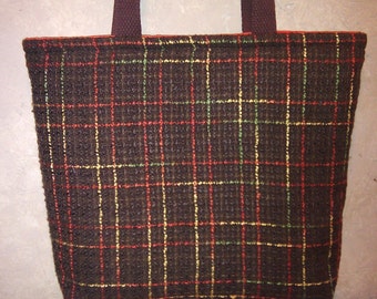 Brown Plaid Boucle Bag