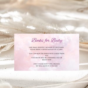 Heaven Sent Baby Shower Books For Baby Card | A Little Piece of Heaven Books For Baby Template | Pink Girls Heaven Baby Shower Digital Card