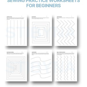 Printable Sewing Practice Sheets | Beginner Sewing Templates | Learn to ...