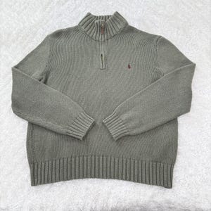 Polo Ralph Lauren Sweater Mens XL Half Zip Pullover Knit RL Pony Y2K Vintage
