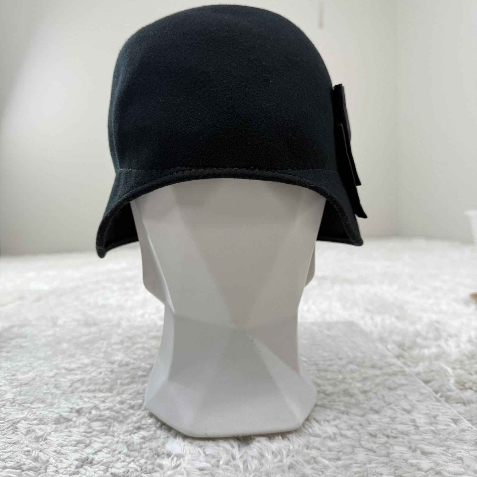 Raffaello Bettini Hat Cloche Womens Medium Wool Bow Studded Made in Italy Retro Raffaello Bettini Hat Cloche Womens Medium Wool Bow Studded  main image 4