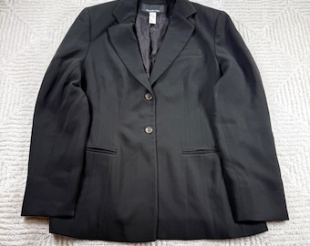 Vintage Jones New York Blazer Womens 8 Black Professional Career Office Wear 90s