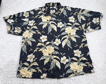 Vintage Tommy Bahama Silk Shirt Mens XL Relax Camp Hawaiian Resort Tropical 90s