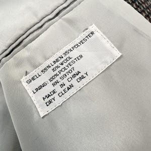 Jordache Blazer Herren 46L Leinen Wollmischung Vintage Jacke 90er 80er Jahre Academia Preppy Bild 10