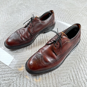 Men\'s Black Leather Dress Vintage-Style Oxfords with Textured Cap Toe size 10.5M Amazon.com | LLTMALL Men main image 4