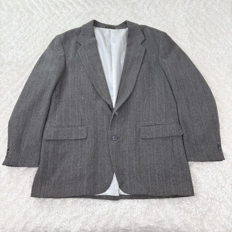Jordache Blazer Herren 46L Leinen Wollmischung Vintage Jacke 90er 80er Jahre Academia Preppy Bild 1