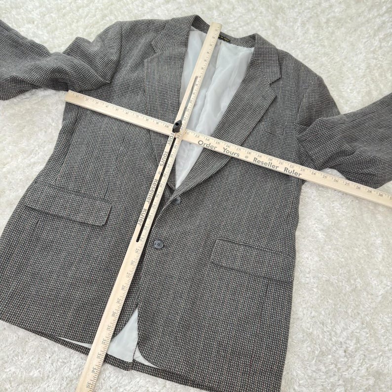 Jordache Blazer Herren 46L Leinen Wollmischung Vintage Jacke 90er 80er Jahre Academia Preppy Bild 5