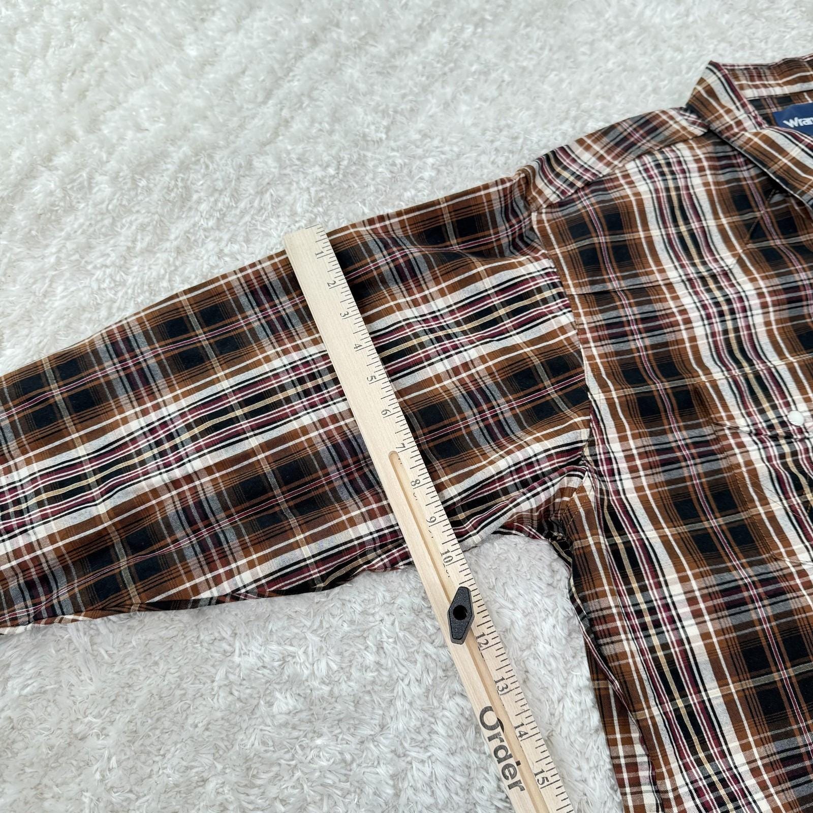 Chemise western à carreaux pour hommes, chemise Wrangler à carreaux à manches courtes VINTG, fermeture à pression en perles, cowboy, rodéo, cadeaux de cowboy Chemise western de cowboy - L - France